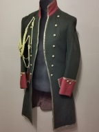 Kurtka Płaszcz Mundurowy Historyczny Ciemnozielone Sukno