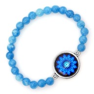 Bransoletka MANDALA Żywiołu Wody intuicja kamienie naturalne jadeit błękit