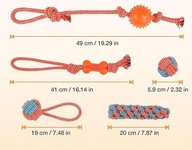 Gryzak zabawki dla psa ze sznurka szarpaki z piłką do zabawy z psem 5szt
