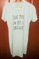 Koszulka nocna bawełniana miętowa groszki See You In My Dreams 36