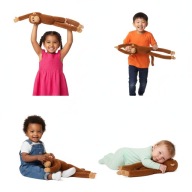 DŁUGA PLUSZOWA MAŁPKA MAŁPA WISZĄCA BRĄZOWA 55 CM PLUSZAK MASKOTKA