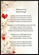 A2 PLAKAT OBRAZ WIERSZ POEZJA ADAM ASNYK JEDNEGO SERCA