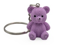 Brelok do Kluczy Fioletowy Pluszowy Miś Ozdobna Zawieszka Prezent