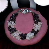 Bransoletka Harmonia Kontrastu z różowego kwarcu i granatów