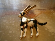 KOZIOROŻEC POZŁACANA LUKSUSOWA BROSZKA VINTAGE