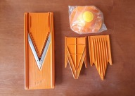 Pomarańczowa mandolina szatkownica Borner Gourmet V-Slicer vintage lata 80