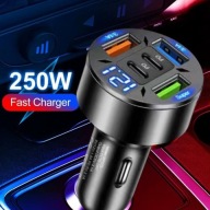 Ładowarka samochodowa 250W QC 3.0 USB Type-C+ kabel 3w1