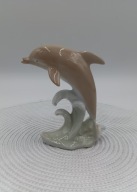 Delfin z porcelany - przepiękna jest ta figurka, lata 70 XXw - Japonia 13cm