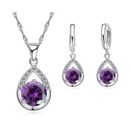 ZK52 Zestaw biżuterii, kolczyki, wisiorek, Łańcuszek , sr. próba 925