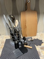 CZARNE PRAKTYCZNE AKCESORIA KUCHENNE ZESTAW PAKA -18 SZT ROSENBAUM ROSTFREI