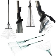 GRABIE DO LIŚCI METALOWE DO TRAWY OGRODOWE REGULOWANE TELESKOPOWE 160x52CM