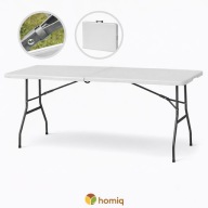 STÓŁ CATERINGOWY SKŁADANY 180x74 OGRODOWY WALIZKA HDPE 200KG BIAŁY