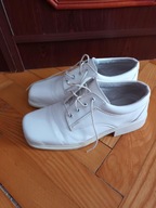 Buty komunijne chłopięce białe Gentleman 36 skóra