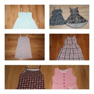 7 x sukienka bawełniana 128/134 na 7-9 lat H&M