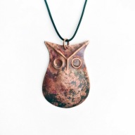 Sowa. Wisior z czystej miedzi. Ręczna praca polskiego artysty.