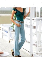 JASNO NIEBIESKIE JEANSY Z PALETKAMI -ROZM 19/38