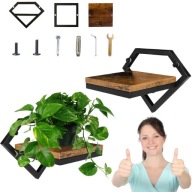 KWIETNIK WISZĄCY METALOWY ŚCIENNY PÓŁKA LOFT NA KWIATY DONICZKI ROŚLINY