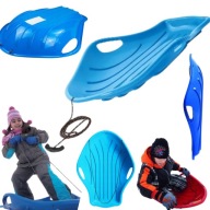 DUŻY ŚLIZG DLA DZIECI SANKI PLASTIKOWE MUSZELKA NIEBIESKIE SZNUREK POLSKIE