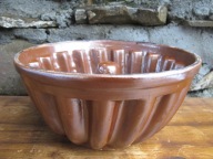 DUŻA CERAMICZNA forma do pieczenia Babki z KOMINEM_PRL