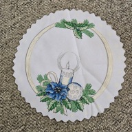 Serwetka dekoracyjna, biała, 30cm