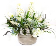 Wielkanocna kompozycja stroik flowerbox wielkanocny na Wielkanoc