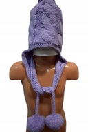 CZAPKA DZIEWCZĘCA USZATKA FIOLETOWA r. 50-52 nr 845