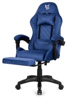 Fotel gamingowy XL POKER PRO Blue Alcantara z podnóżkiem komfort niebieski