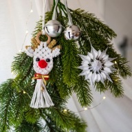 Zestaw renifer makrama gwiazda dzwoneczki