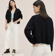 MANGO Teen czarny kardigan sweter crop