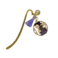 Zakładka do książki, z gejszą i znakiem szczęścia