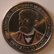 JUSTO AROSEMENA UN CUARTO 1/4 BALBOA 2017 PANAMA - KOLOR, PIĘKNA, MENNICZA