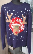 -mikołaj, święta,sweter z reniferem, zima r XXL