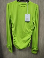 Hitowa Bluzka bawełniana z kwiatkiem, limonka, r. Uni Italy !!!