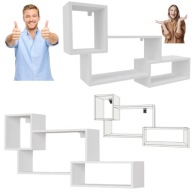 PÓŁKA WISZĄCA ŚCIENNA REGAŁ NA KSIĄŻKI DO SALONU SYPIALNI 107CM BIAŁA
