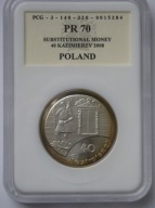 Polska 40 kazimierzy 2008 - srebro - grading PR70 - stan menniczy