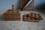 TRIP TRAP SKAGERAK SERWETNIK + 6 COASTERS danish design KOMPLET UNIKAT TEAK