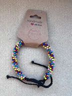 BRANSOLETKA PLECIONA Z KORALIKÓW INSPIROWANA KOLORAMI GRAFIK WOŚP NR 3