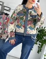 Kurtka Żakard Jeans Kolory Wiosny