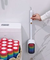 BIAŁA SAMOZAMYKAJĄCA SZCZOTKA TOALETOWA Z WYMIENNYMI KOŃCÓWKAMI