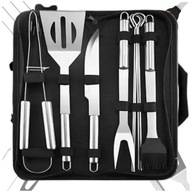 AKCESORIA DO GRILLA ZESTAW SZCZYPCE PRZYBORY ZE STALI NIERDZEWNEJ ETUI 10w1