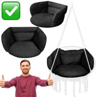 PODUSZKA OGRODOWA NA BOCIANIE GNIAZDO HUŚTAWKĘ WISZĄCĄ FOTEL MIĘKKA CZARNA