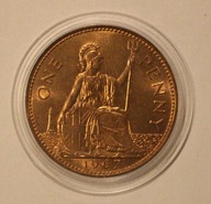 1 ONE PENNY - 1 PENS 1967 ENGLAND - WIELKA BRYTANIA, ANGLIA - BARDZO ŁADNA