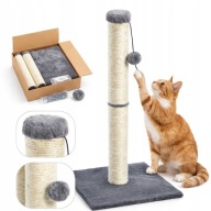 DRAPAK DLA KOTA SŁUPEK WIEŻA WYSOKI 100 CM + ZABAWKA SZNUREK KULKA POMPON