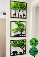 OBRAZ Z MCHU CHROBOTKA ŻYWA DEKORACJA DO SALONU TRZY OBRAZY OZDOBA