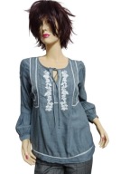 MINT VELVET BLUZKA haft mereżka plisy 38