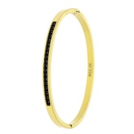 85029 Bransoletka złota stal chirurgiczna bangle z cyrkoniami