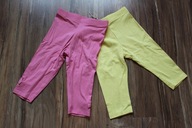 legginsy 3/4 NOWE 104 różowe żółte 2-pak