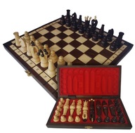 SZACHY drewniane WE WKŁADCE 31x31 - Gratis zeszyt z zasadami