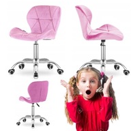 KRZESŁO OBROTOWE DO BIURKA UCZNIA GABINETU REGULOWANE WELUROWE LUGANO.PRO