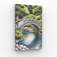 Obraz na płótnie 40x70 Japoński most ogród Zen 2 Natura| Pomysł na prezent